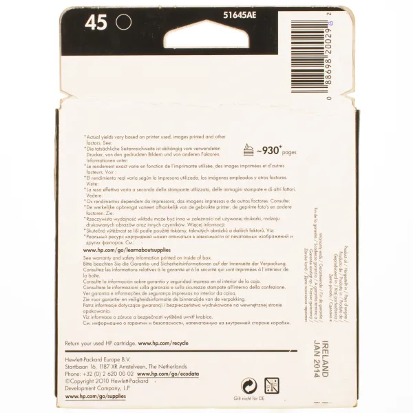 Картридж №45 черный HP (51645AE) - Фото 3