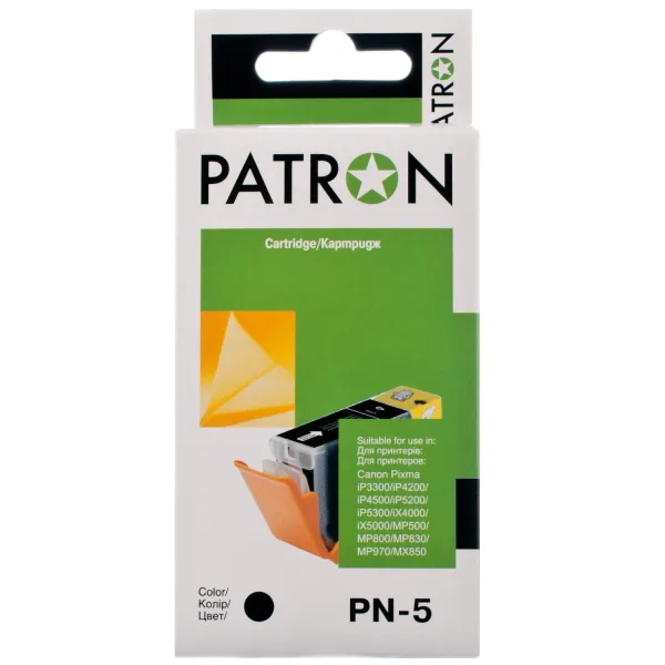 Картридж сумісний Canon PGI-5PGBK (0628B024) 500 арк, чорний Patron (PN-5BK)