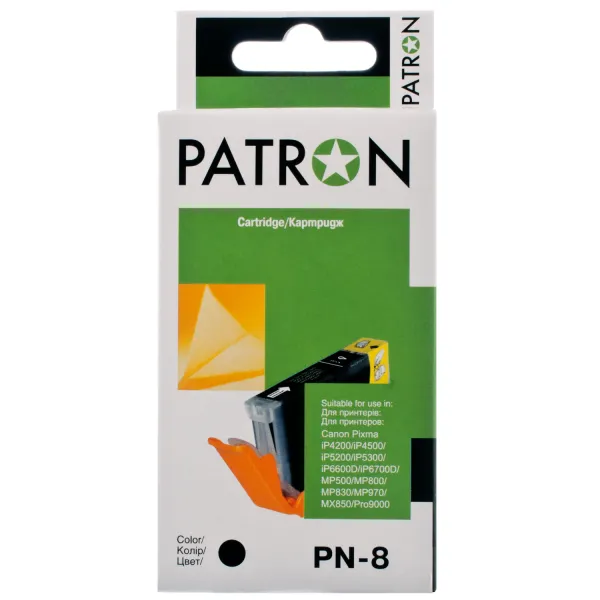 Картридж совместимый Canon CLI-8BK (0620B024) 450 стр, черный Patron (PN-8BK)