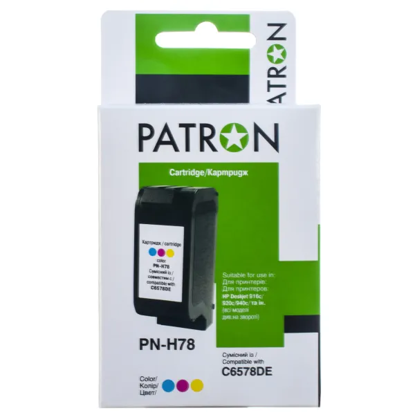 Картридж совместимый HP 78 (C6578DE) 560 стр, 3-х цветный Patron (PN-H78) - Фото 3