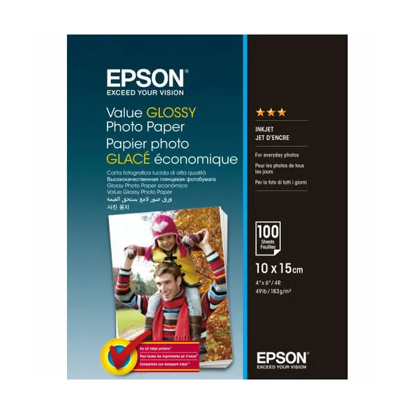 Фотопапір Value Glossy 10x15 см, 100 арк Epson (C13S400039)