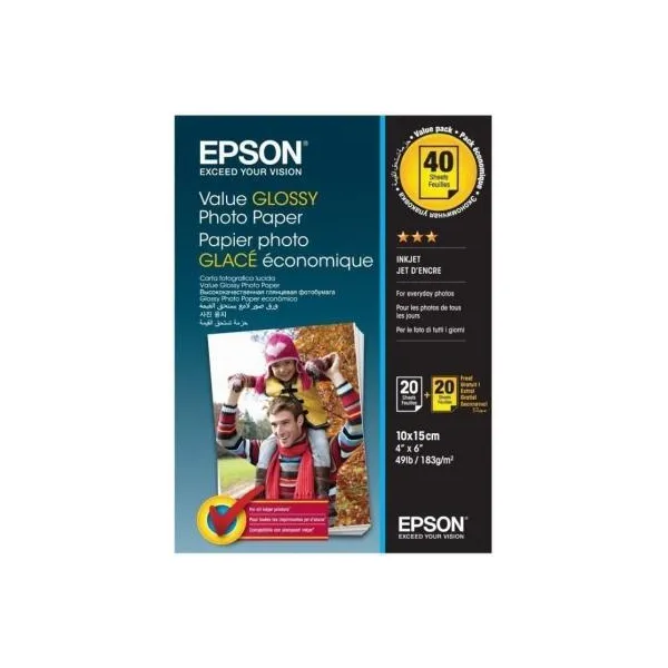 Фотопапір Value Glossy 10x15 см, 2х20 л Epson (C13S400044)