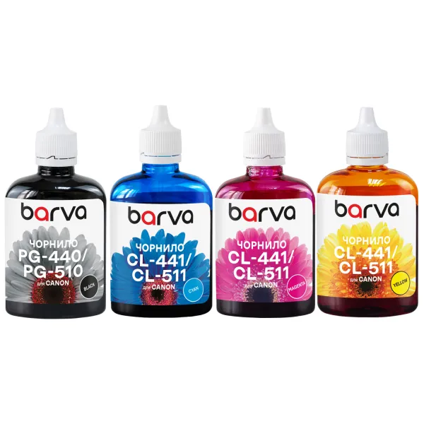 Комплект чернил совместимых для Canon PG-512BK + CL-513C/M/Y специальные 4x90 г, водорастворимые, BK/C/M/Y Barva (CPGI520-090-MP)