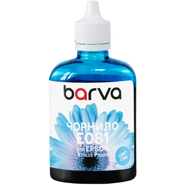 Чернила совместимые для Epson T0485/T0805/T0815 специальные 90 г, водорастворимые, светло-голубые Barva (E081-328)