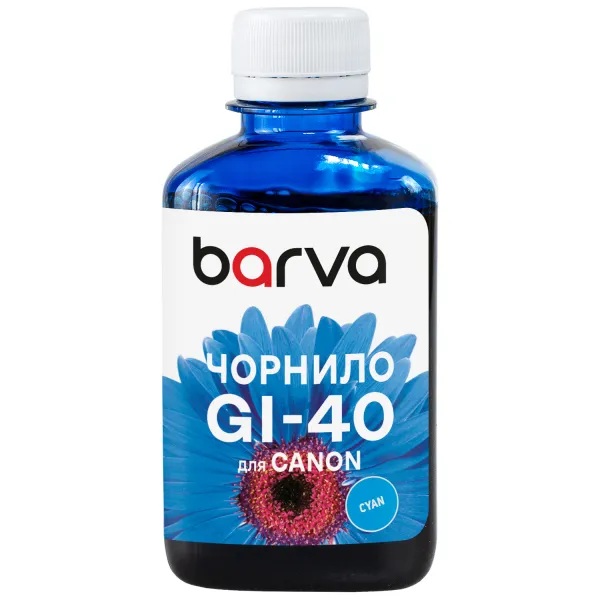 Чорнило сумісне для Canon GI-40 C спеціальне 180 мл, водорозчинне, блакитне Barva (CGI40-748)