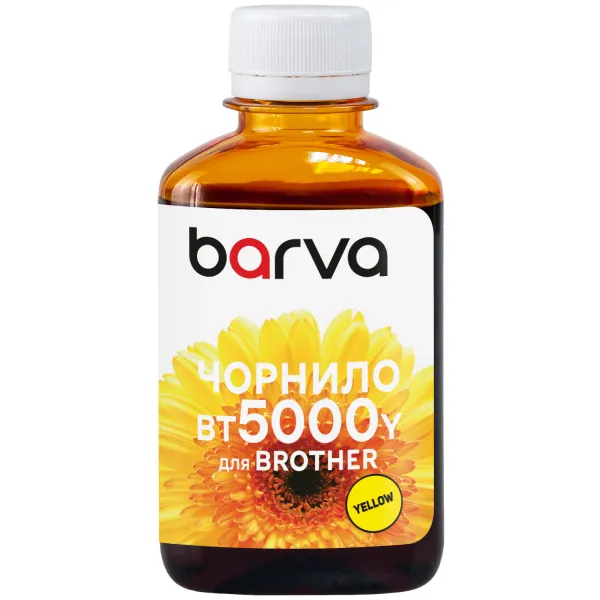 Чернила совместимые для Brother BT5000Y специальные 180 мл, водорастворимые, желтые Barva (BBT5000Y-756)