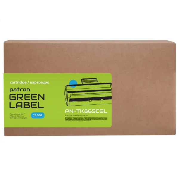 Тонер-картридж сумісний Kyocera Mita TK-865C блакитний Green Label Patron (PN-TK865CGL)