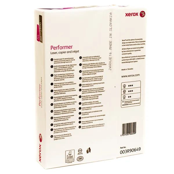 Бумага офисная А4, 80 г/м2, 500 л, Класс С, Performer Xerox (003R90649) - Фото 2
