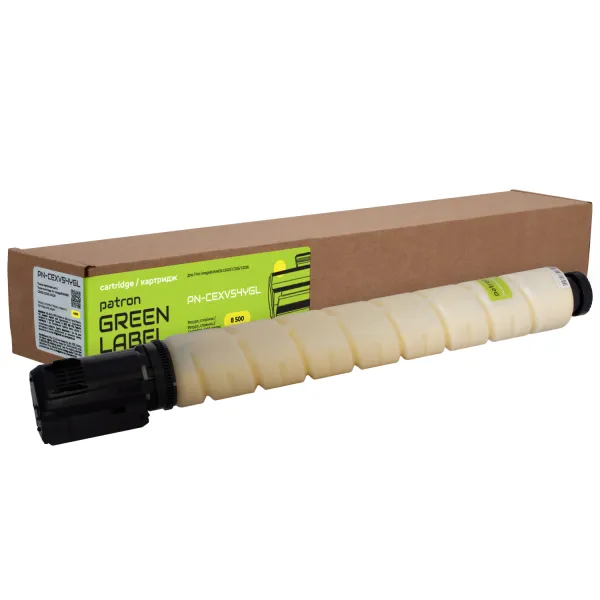 Тонер-картридж совместимый Canon C-EXV54 Green Label, желтый Patron (PN-CEXV54YGL)