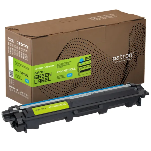 Тонер-картридж совместимый Brother TN-241C, голубой Green Label Patron (PN-TN241CGL)