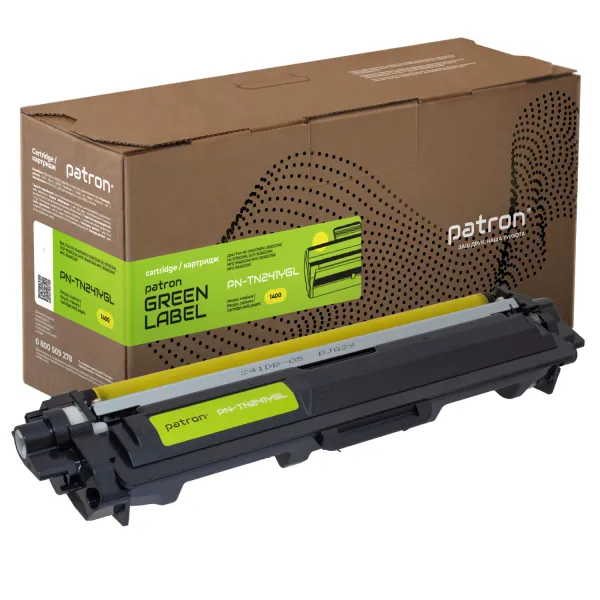 Тонер-картридж совместимый Brother TN-241Y, желтый Green Label Patron (PN-TN241YGL)