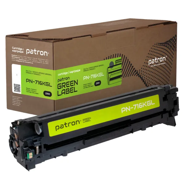 Картридж совместимый Canon 716 Green Label, черный Patron (PN-716KGL)
