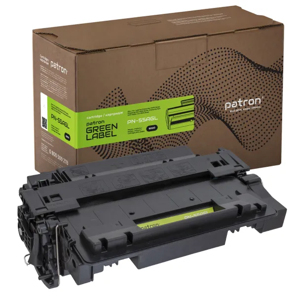Картридж совместимый HP 55A (CE255A) Green Label Patron (PN-55AGL)