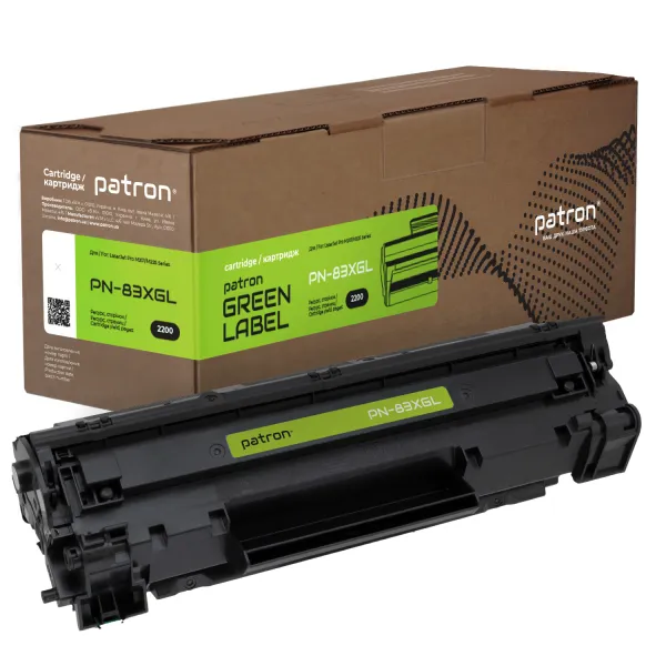 Картридж совместимый HP 83X (CF283X) Green Label Patron (PN-83XGL)