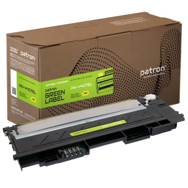 Тонер-картридж совместимый Samsung CLT-Y407S желтый Green Label Patron (PN-Y407GL)