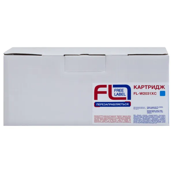 Картридж совместимый HP 415X (W2031X) голубой, версия без чипа Free Label (FL-W2031XC) - Фото 2