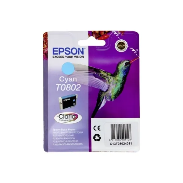 Картридж T080240 голубой Epson (C13T08024010/C13T08024011)