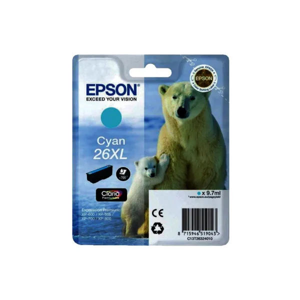 Картридж №26XL голубой Epson (C13T26324010)