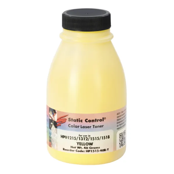 Тонер HP CLJ 1215 флакон, 40 г, желтый SCC (HP1515-40B-Y)