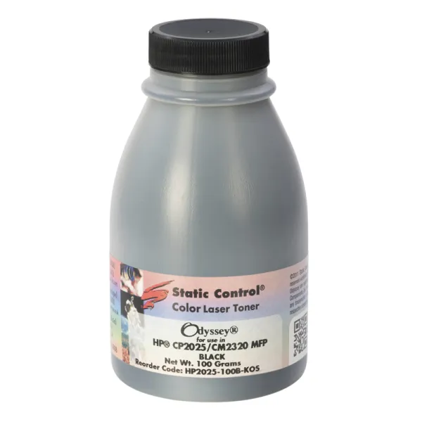 Тонер HP CLJ CP2025 флакон, 100 г, черный SCC (HP2025-100B-KOS)