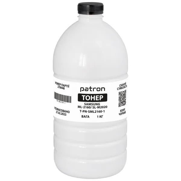 Тонер Samsung ML-2160/SL-M2020 флакон, 1 кг Patron (PN-SML2160-1)