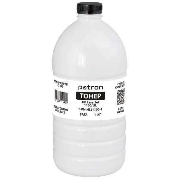 Тонер HP LaserJet 1100/5L флакон, 1 кг Patron (PN-HLJ1100-1)