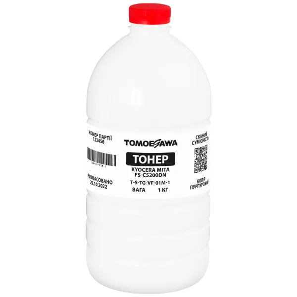 Тонер Kyocera Mita FS-C5200DN флакон, 1 кг, пурпурный Tomoegawa (TSM-VF-01M-1)