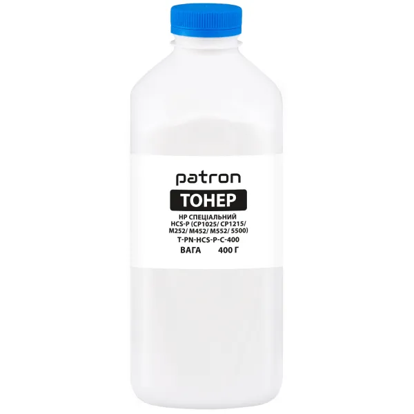 Тонер HP специальный HCS-P флакон, 400 г, голубой Patron (PN-HCS-P-C-400)