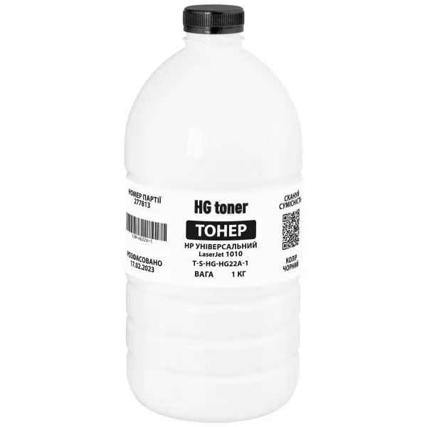 Тонер HP универсальный LaserJet 1010 флакон, 1 кг HG toner (TSM-HG22A-1)