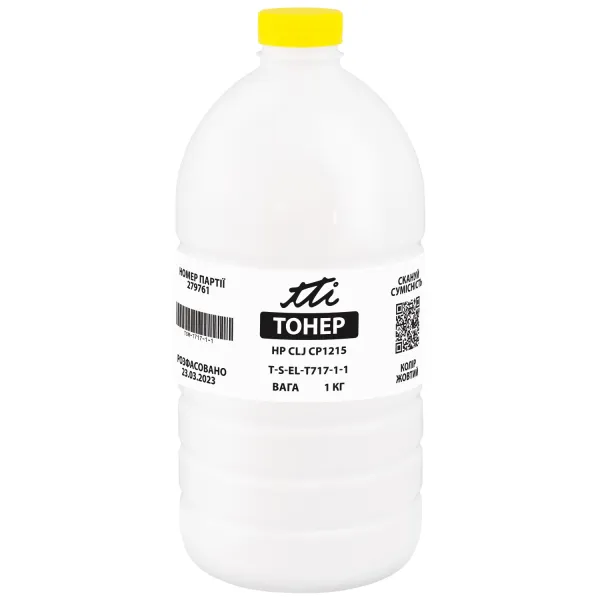 Тонер HP CLJ CP1215 флакон, 1 кг, желтый TTI (TSM-T717-1-1)
