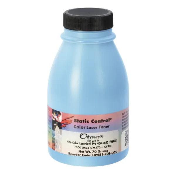Тонер HP CLJ Pro 400 M452 флакон, 70 г, голубой SCC (HP451-70B-COS)