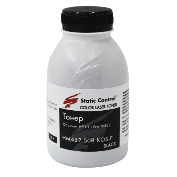 Тонер HP CLJ Pro M452 флакон, 50 г, черный SCC (HM452-50B-KOS-P)