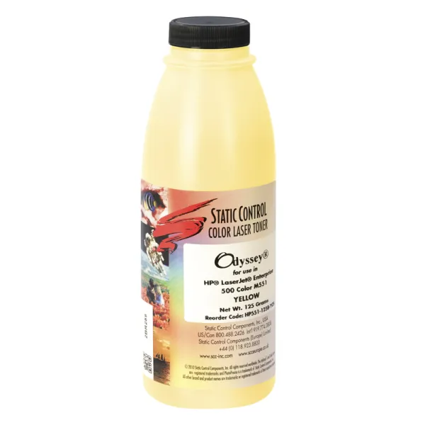 Тонер HP CLJ Enterprise M551 флакон, 125 г, желтый SCC (HP551-125B-YOS)