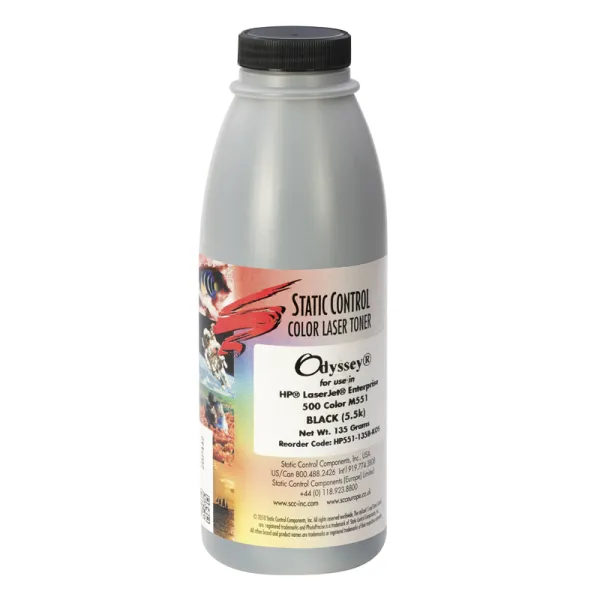Тонер HP CLJ Enterprise M551 флакон, 135 г, черный SCC (HP551-135B-KOS)