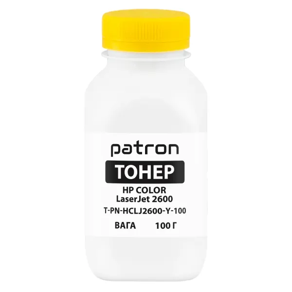 Тонер HP CLJ 2600 флакон, 100 г, желтый Patron (PN-HCLJ2600-Y-100)