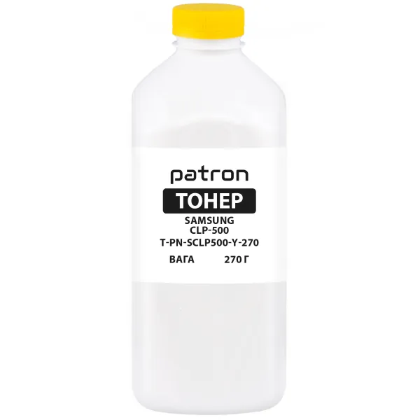 Тонер Samsung CLP-500 флакон, 270 г, желтый Patron (PN-SCLP500-Y-270)