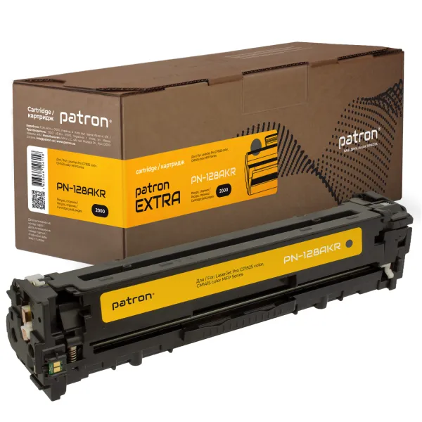 Картридж сумісний HP 128A (CE320A) чорний Extra Patron (PN-128AKR)