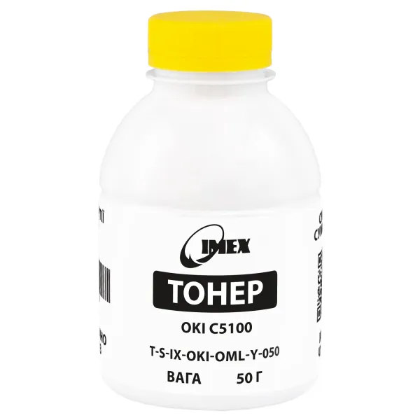 Тонер Oki C5100 флакон 50 г, желтый (OML) Imex (TSM-OML-Y-050)