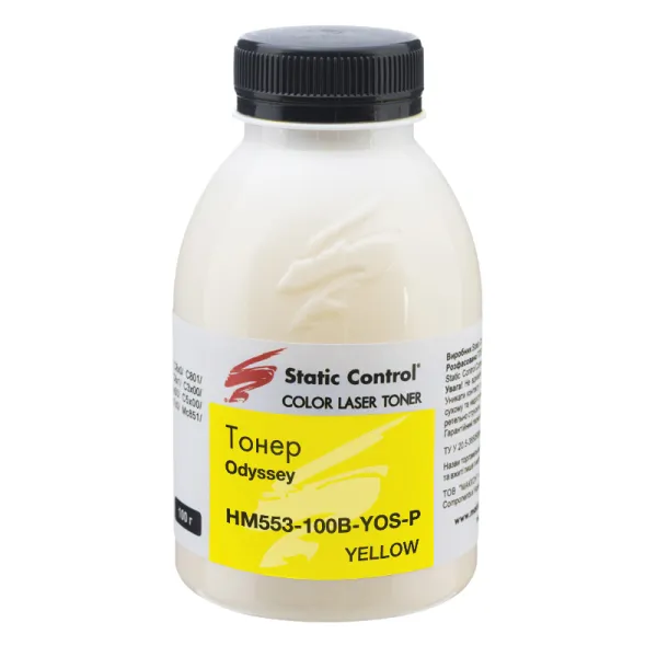 Тонер HP Color LaserJet Enterprise M553 флакон, 100 г, желтый SCC (HM553-100B-YOS-P)