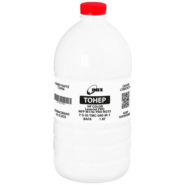 Тонер HP Color LaserJet Pro MFP M176/Pro M252 пурпуровий, флакон 1 кг Imex (TSM-TMC-040M-1)