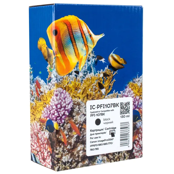 Картридж совместимый Canon PFI-107BK (6705B001) 130 мл, черный Barva (IC-PFI107BK)