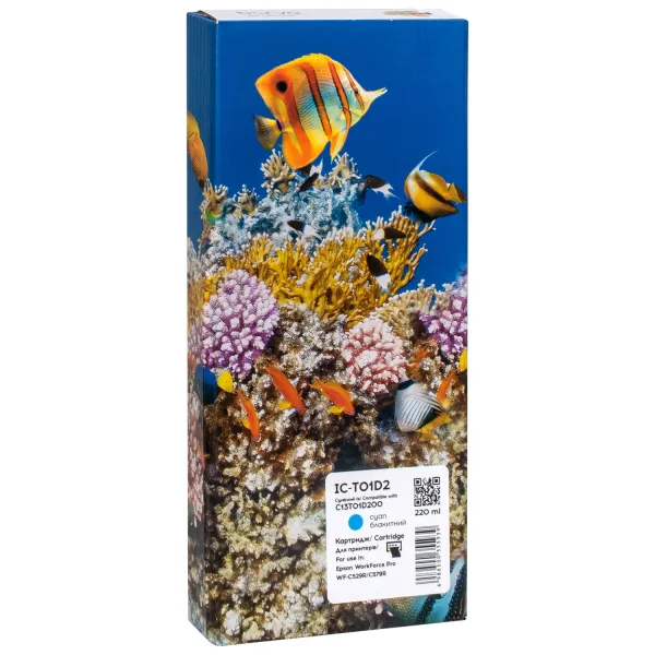 Картридж сумісний Epson T01D2 XXL (C13T01D200) 20K арк, блакитний Barva (IC-T01D2)