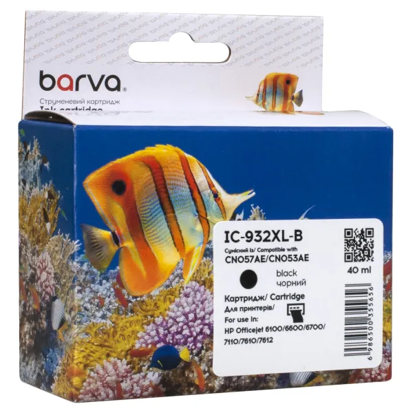 Картридж совместимый HP 932XL (CN053AE/CN057AE) 1000 стр, черный Barva (IC-932XL-B)