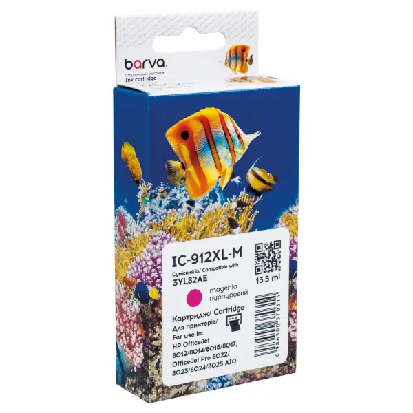 Картридж совместимый HP 912XL (3YL78AE/3YL82AE) 900 стр, пурпурный Barva (IC-912XL-M)