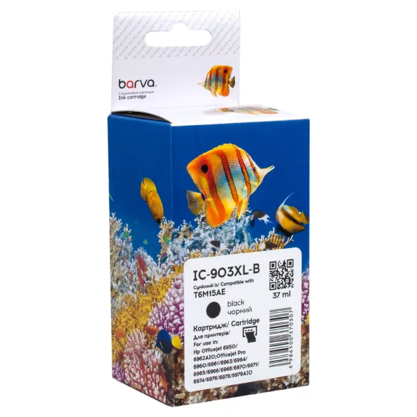 Картридж совместимый HP 903XL (T6L99AE/T6M15AE) 825 стр, черный Barva (IC-903XL-B)