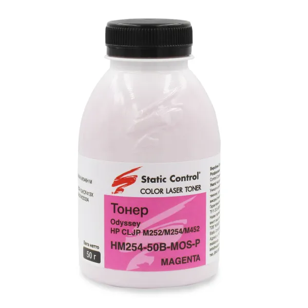 Тонер HP Color LaserJet Pro M252/M254/M452 флакон 50 г, пурпурный SCC (HM254-50B-MOS-P)