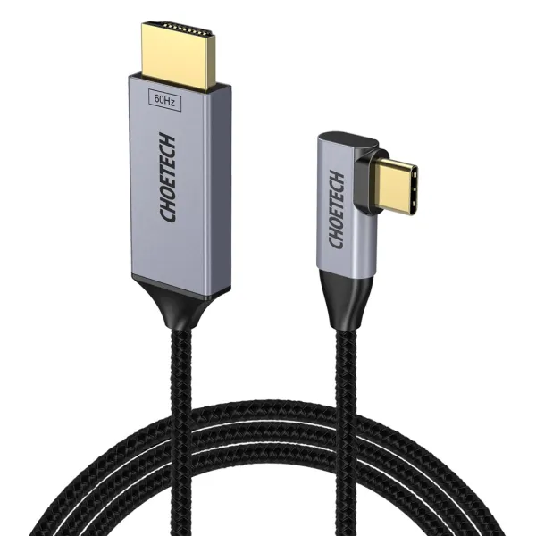 Кабель Type-C - HDMI, L-форма, 1,8 м чорний Choetech (XCH-1803)