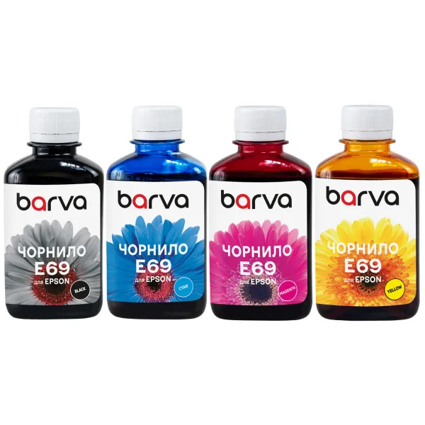 Комплект чернил совместимых для Epson T40D/T41F специальные 4x180 мл, пигментные, BK/C/M/Y Barva (ET41-180-MP)