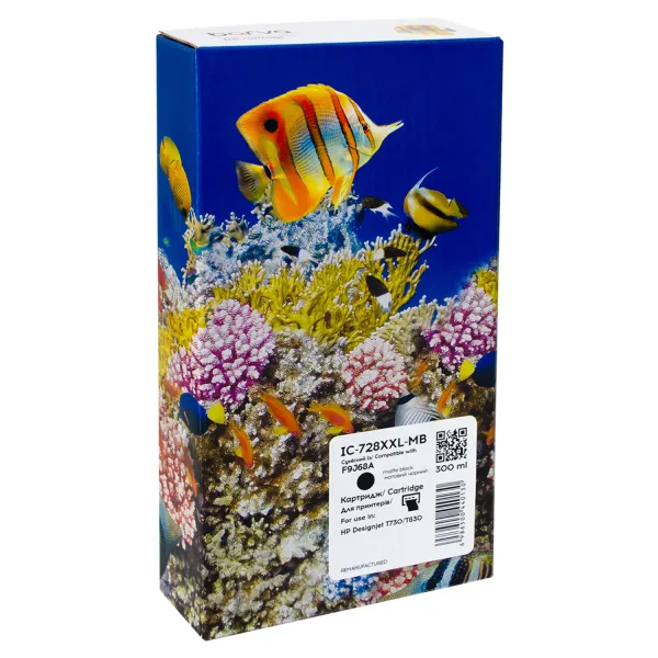 Картридж сумісний HP 728 (F9J68A) версія U1-U30, 300 мл, матовий чорний Barva (IC-728XXL-MB)