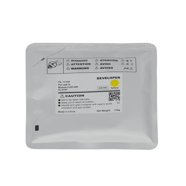 Девелопер Konica Minoltа Bizhub С227, IU-214Y, 170г, 90K жовтий CET (CET171040)